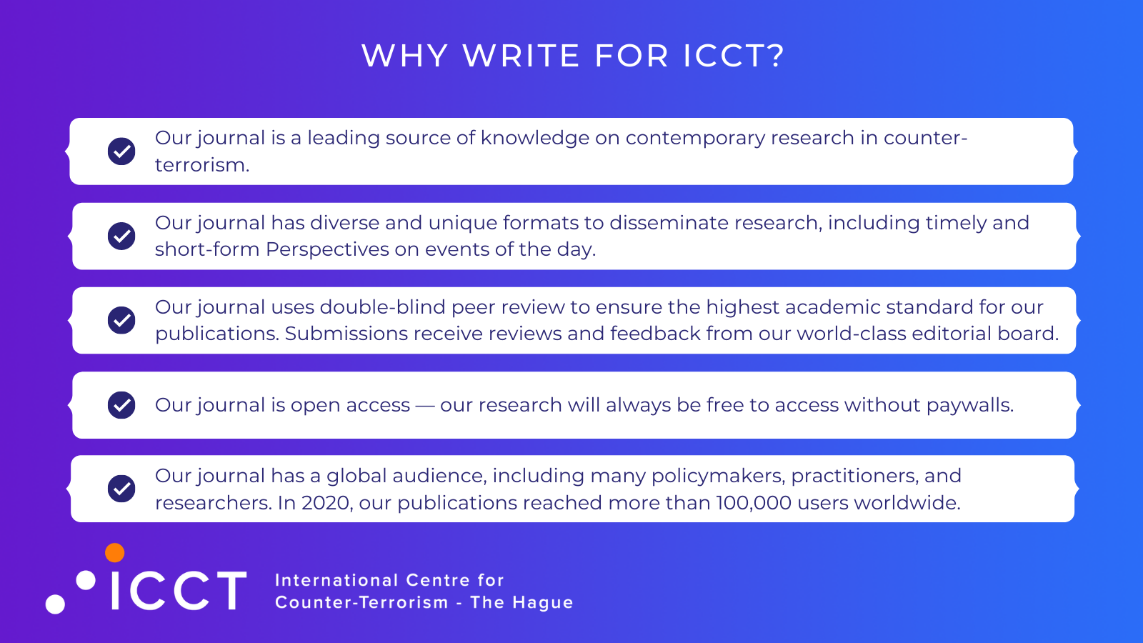 ICCT's New Editorial Board Members International Centre for Counter